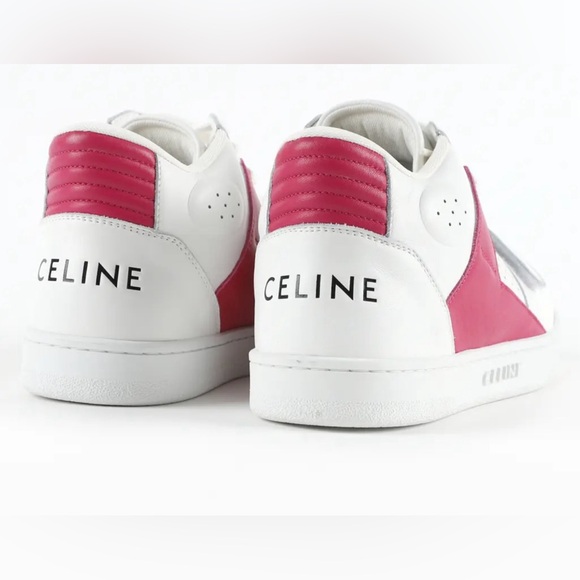 Celine CT-02 Mid Sneaker W/Scratch - Color: Optic White / Bright Red - Picture 3 of 8